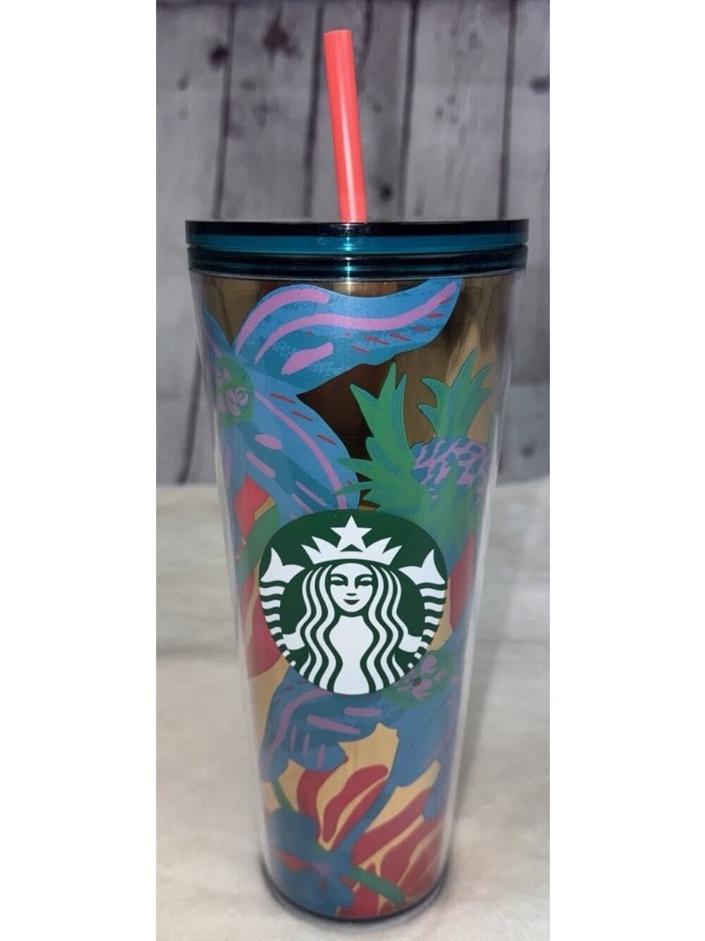 STARBUCKS Summer 2022 Forest Dream Aqua Terra Floral 24oz Tumbler